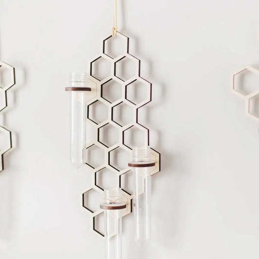 Triple Honeycomb Wooden Hanging Propagation Station