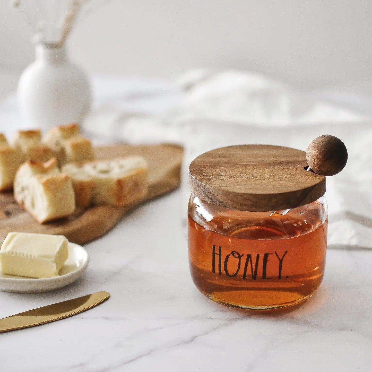 Honey Pot with Glass Dipper